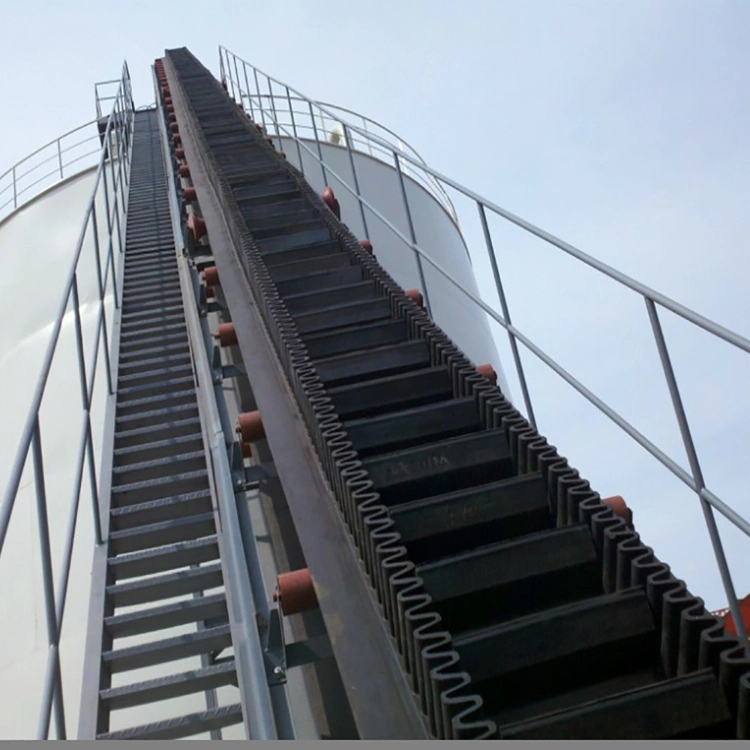 Factory Carbon Steel Fire Resistant Sidewall Rubber System Adjustable Height Belt Conveyor