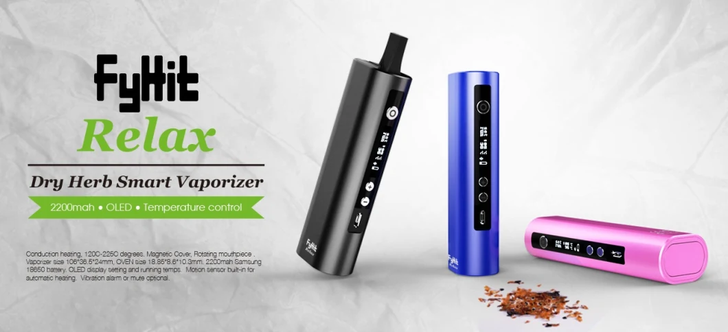 Factory Price Wholesale Fyhit Relax Dry Herb Vaporizer with Olcd Screen Ceramic and Rotatable Mouthpiece
