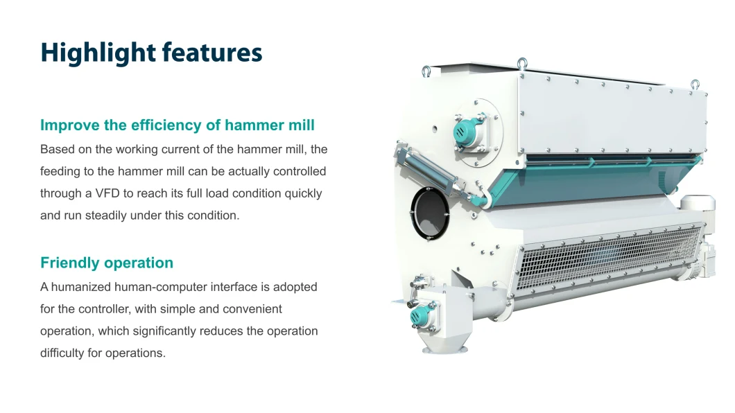 Wheat, Paddy, Rice, Corn, Soybean etc. Grain Variable Frequency Stone Removal and Iron Remover with Automatic Discharge Impeller Feeder for Hammer Mill