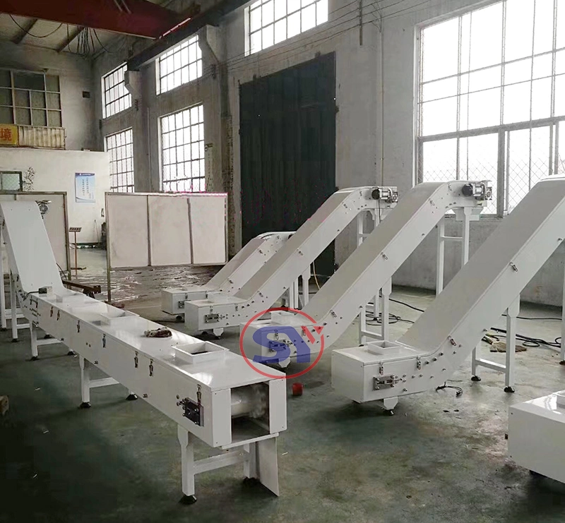 Fruit Vegetable Process Declined Belt Conveyor Food with Baffle and Sidewall
