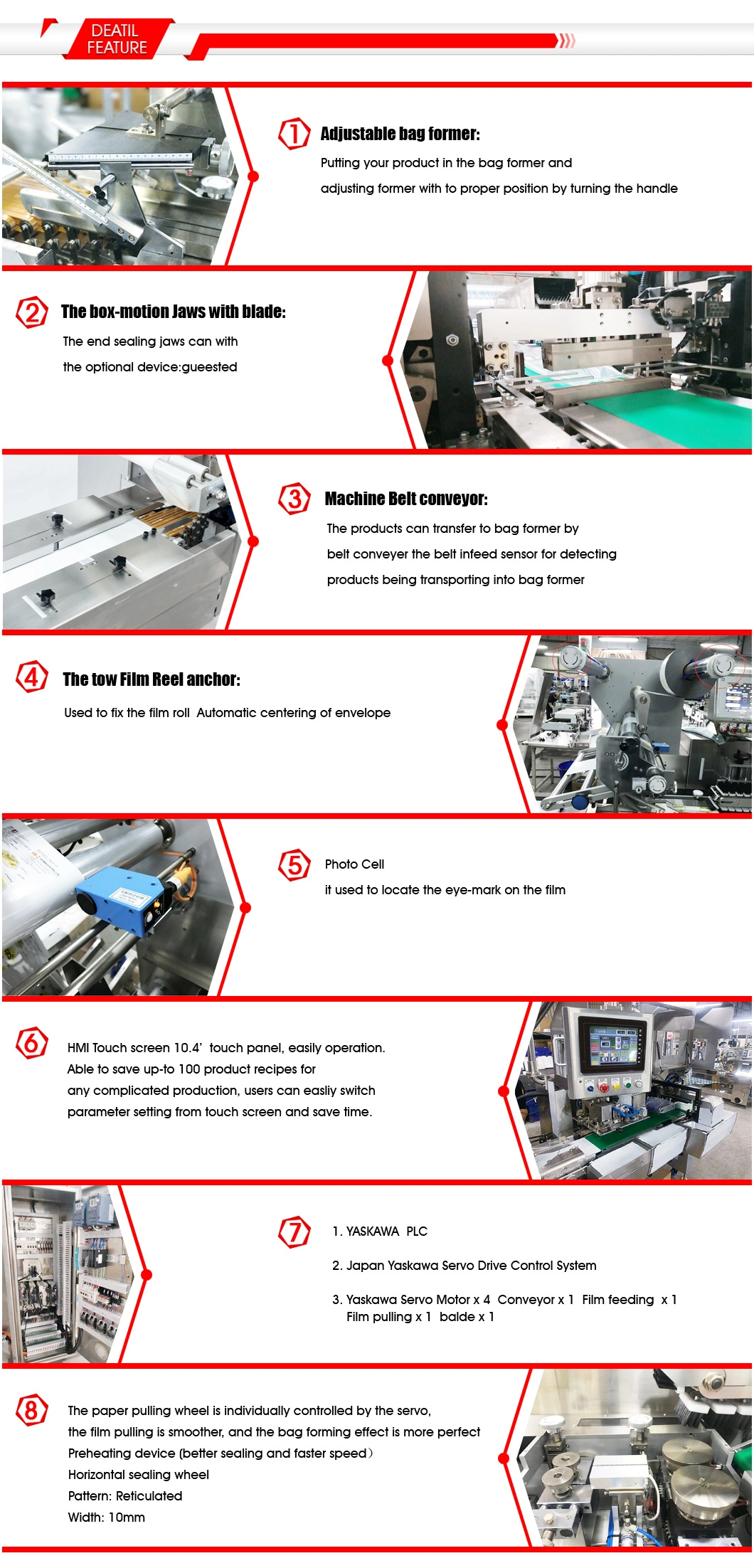 Foshan China Baking Products Frozen Food Bread and Cakes Pounch Sachet Price Box-Motion Belt Feeding Servo Packaging Packing Wrapper Machine