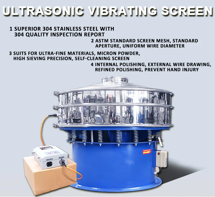 Factory-Specific High-Precision Sieving Ultrasonic Vibrating Screen 2-500 Mesh Sieving Pharmaceutical Powder