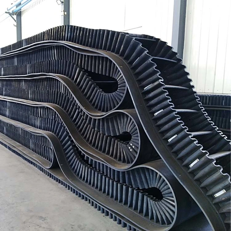 Inclined Sidewall Cleated Rubber Conveyor Belt
