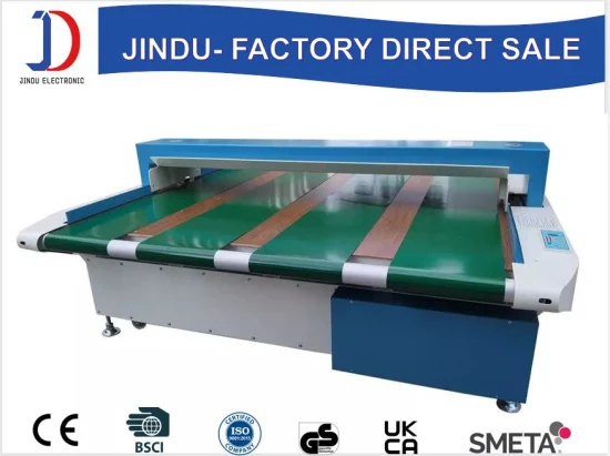 Jindu Factory Direct Textile Rubber Garment Shoes Hat Bag Toy Fabric Industrial Auto Conveyor Belt Needle Metal Detector Machine Glove